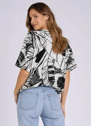 Infinita Cor - Blusa Feminina com Estampa Preto - INFINITA COR