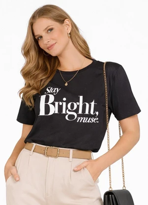 Infinita Cor - Blusa Feminina com Estampa Preto - INFINITA COR