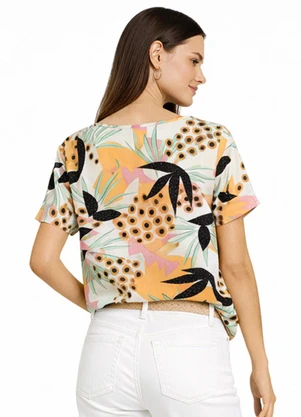 Infinita Cor - Blusa Feminina com Estampa Rotativa Branco - INFINITA COR
