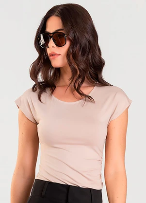 Dianna - Blusa Feminina com Franzido Marrom - DIANNA