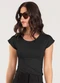 Dianna - Blusa Feminina com Franzido Preto - variação: Preto