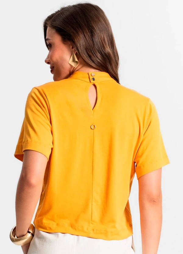 Endless - Blusa Feminina com Gola Alta Amarelo 2