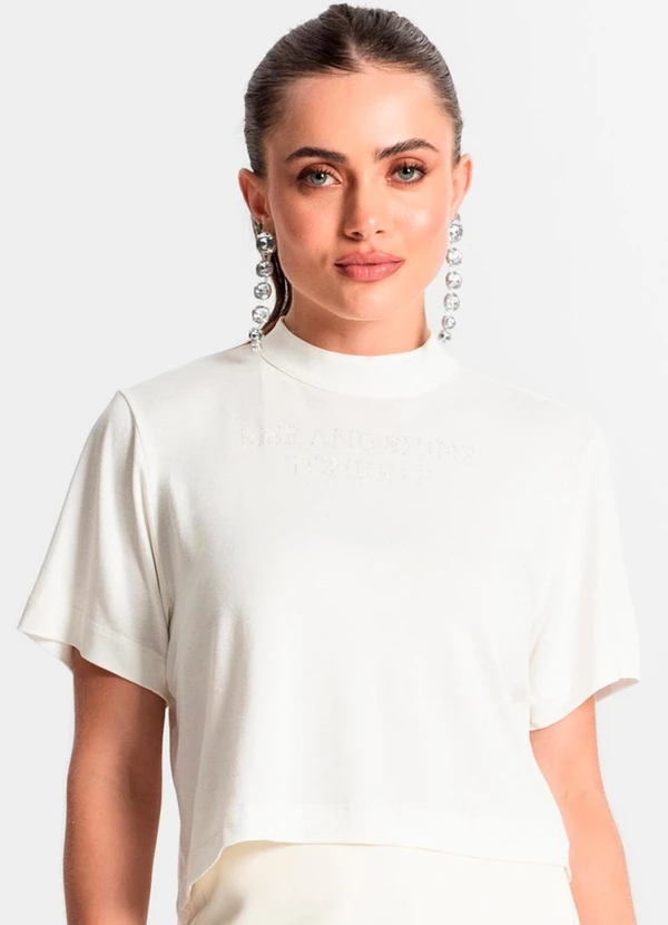 Endless - Blusa Feminina com Gola Alta Bege