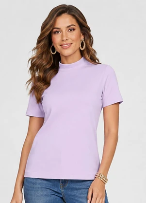 Infinita Cor - Blusa Feminina com Gola Alta Roxo - INFINITA COR