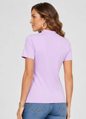Infinita Cor - Blusa Feminina com Gola Alta Roxo - INFINITA COR
