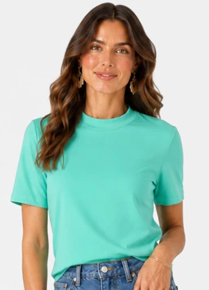 Infinita Cor - Blusa Feminina com Gola Alta Verde - INFINITA COR