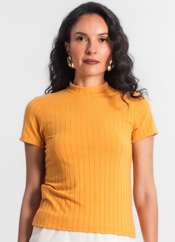 Infinita Cor - Blusa Feminina com Gola Amarelo