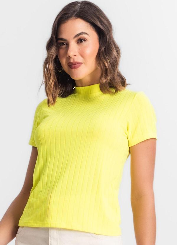 Infinita Cor - Blusa Feminina com Gola Amarelo