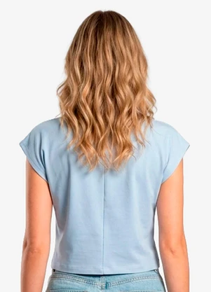 Infinita Cor - Blusa Feminina com Gola Chaminé Azul - INFINITA COR