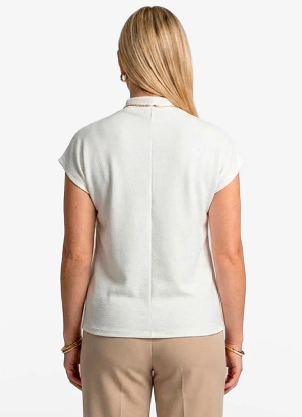 Infinita Cor - Blusa Feminina com Gola Chaminé Branco 2