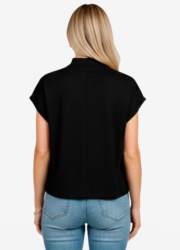 Infinita Cor - Blusa Feminina com Gola Chaminé Preto 2