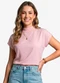 Infinita Cor - Blusa Feminina com Gola Chaminé Vermelho - variação: Rosa