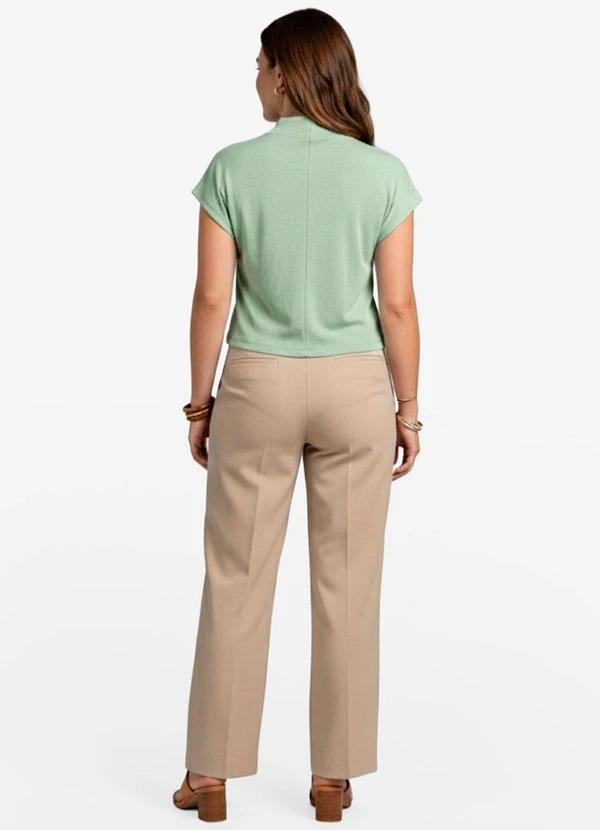 Infinita Cor - Blusa Feminina com Gola Chaminé Verde 4