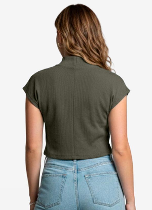 Infinita Cor - Blusa Feminina com Gola Chaminé Verde 2