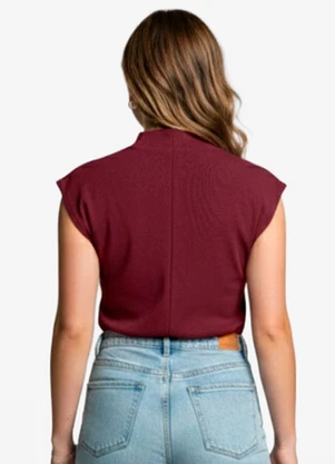 Infinita Cor - Blusa Feminina com Gola Chaminé Vermelho - INFINITA COR