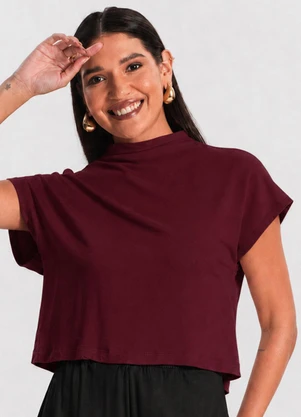 Infinita Cor - Blusa Feminina com Gola Chaminé Vermelho - INFINITA COR
