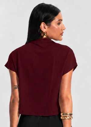 Infinita Cor - Blusa Feminina com Gola Chaminé Vermelho - INFINITA COR
