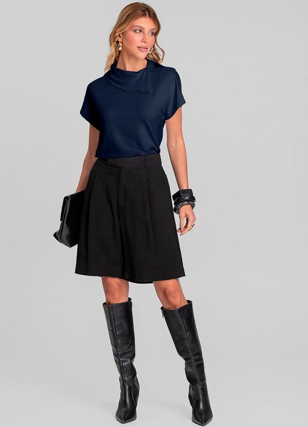 Dianna - Blusa Feminina com Gola Diferenciada Azul 3