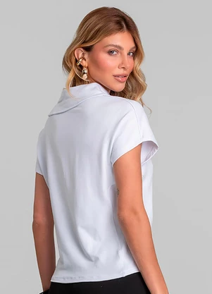 Dianna - Blusa Feminina com Gola Diferenciada Branco - DIANNA
