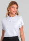 Dianna - Blusa Feminina com Gola Diferenciada Preto - variação: Branco