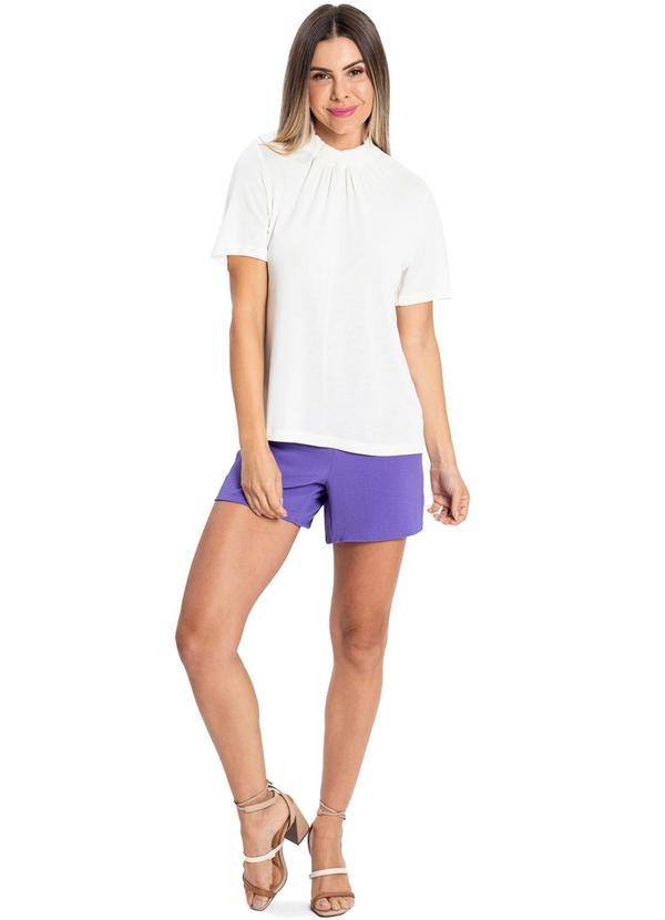 Rovitex - Blusa Feminina com Gola Dupla Visco Tricot Bege 3