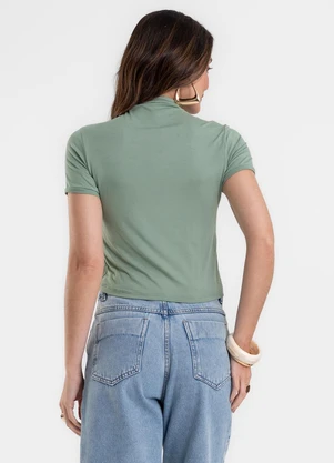 Rovitex - Blusa Feminina com Gola em Viscotorcion Verde - ROVITEX