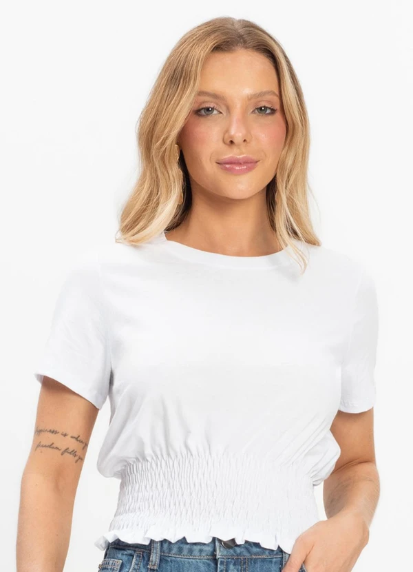 Dianna - Blusa Feminina com Lastex Branco