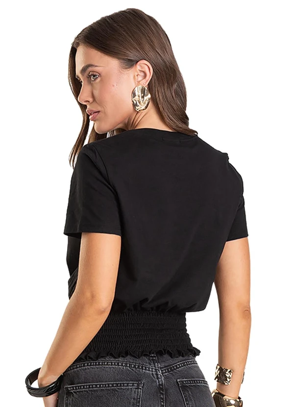 Dianna - Blusa Feminina com Lastex Preto 2