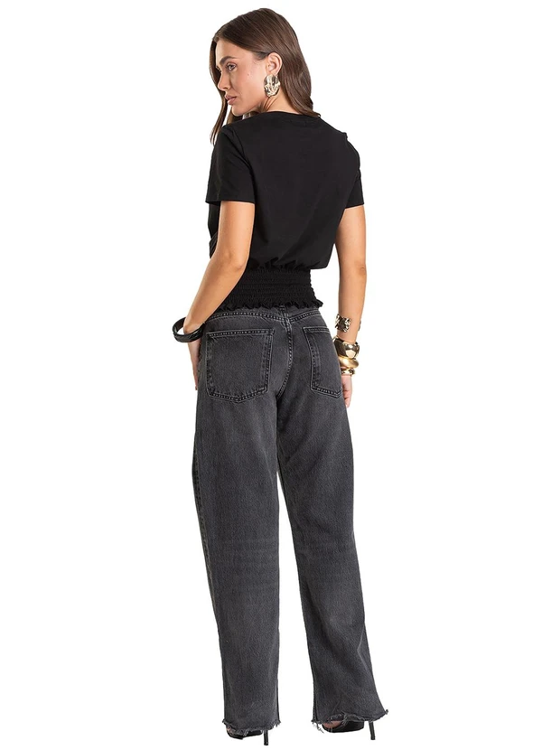 Dianna - Blusa Feminina com Lastex Preto 5