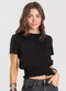 Dianna - Blusa Feminina com Lastex Branco - variação: Preto
