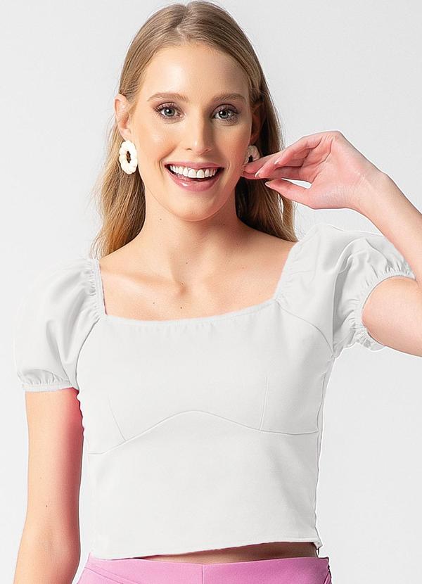 Habana - Blusa Feminina com Manga Bufante Branco