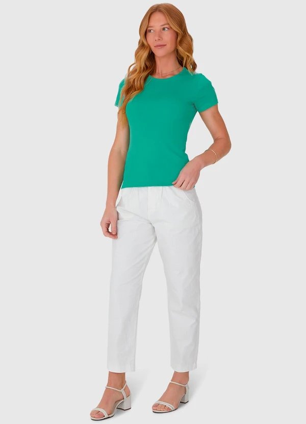 Malwee - Blusa Feminina com Manga Curta em Algodão Verde 3