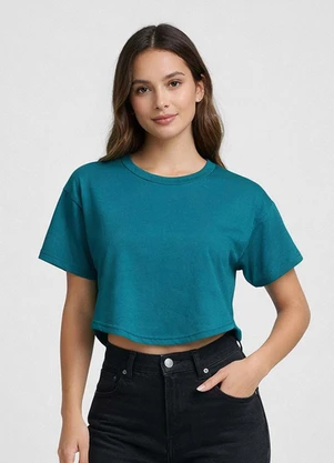 Infinita Cor - Blusa Feminina com Manga Deslocada Azul - INFINITA COR