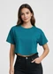 Infinita Cor - Blusa Feminina com Manga Deslocada Vermelho - variação: Azul