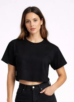 Infinita Cor - Blusa Feminina com Manga Deslocada Preto - INFINITA COR