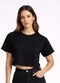 Infinita Cor - Blusa Feminina com Manga Deslocada Vermelho - variação: Preto
