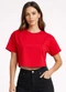 Infinita Cor - Blusa Feminina com Manga Deslocada Vermelho - variação: Vermelho