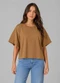 Infinita Cor - Blusa Feminina com Manga Franzida Marrom - variação: Marrom