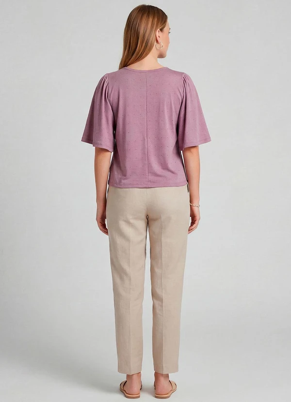 Infinita Cor - Blusa Feminina com Manga Godê Roxo 4