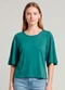 Infinita Cor - Blusa Feminina com Manga Godê Roxo - variação: Verde