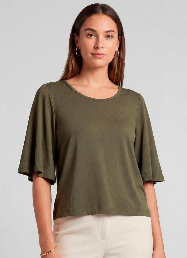 Infinita Cor - Blusa Feminina com Manga Godê Verde