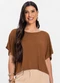 Rovitex - Blusa Feminina com Manga Morcego Verde - variação: Marrom