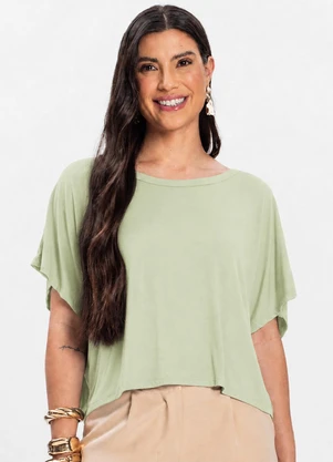 Rovitex - Blusa Feminina com Manga Morcego Verde - ROVITEX