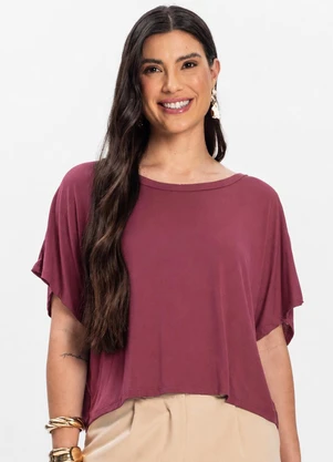 Rovitex - Blusa Feminina com Manga Morcego Vermelho - ROVITEX