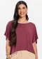 Rovitex - Blusa Feminina com Manga Morcego Verde - variação: Vermelho
