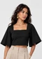 Infinita Cor - Blusa Feminina com Manga Sino Marrom - variação: Preto