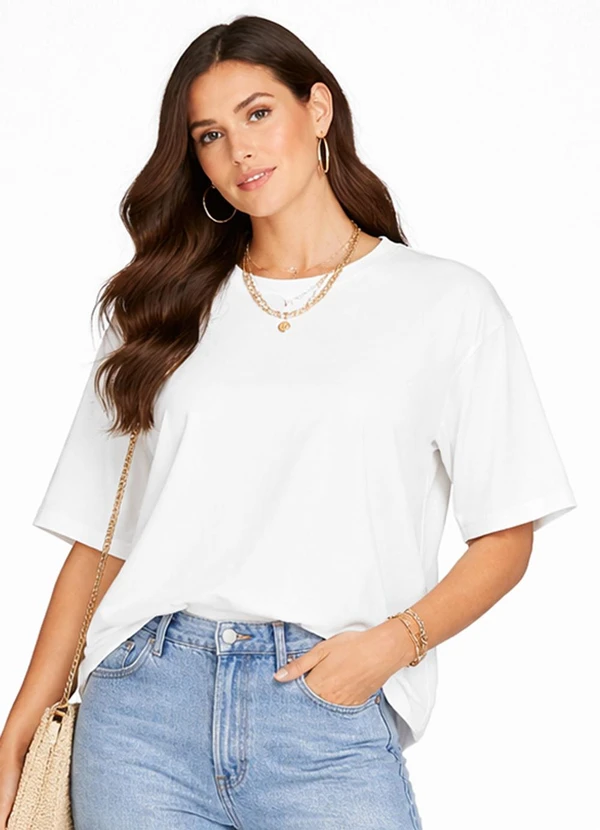Infinita Cor - Blusa Feminina com Mangas Amplas Bege
