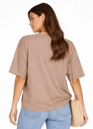Infinita Cor - Blusa Feminina com Mangas Amplas Marrom - INFINITA COR