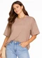 Infinita Cor - Blusa Feminina com Mangas Amplas Marrom - variação: Marrom