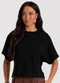 Infinita Cor - Blusa Feminina com Mangas Amplas Preto - variação: Preto